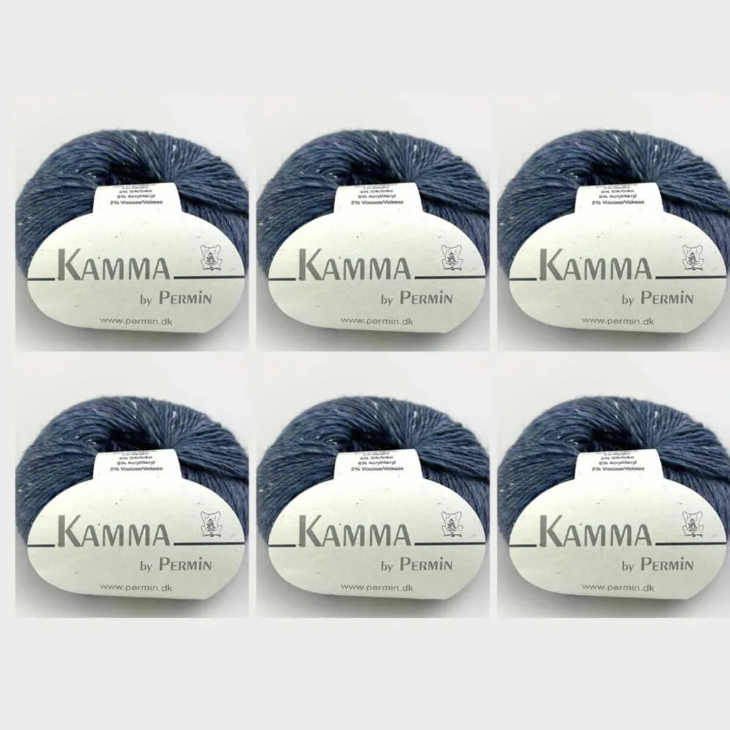 Laine Kamma Permin bleu-lilas : fil à tricoter luxe soie et alpaga 6x50g