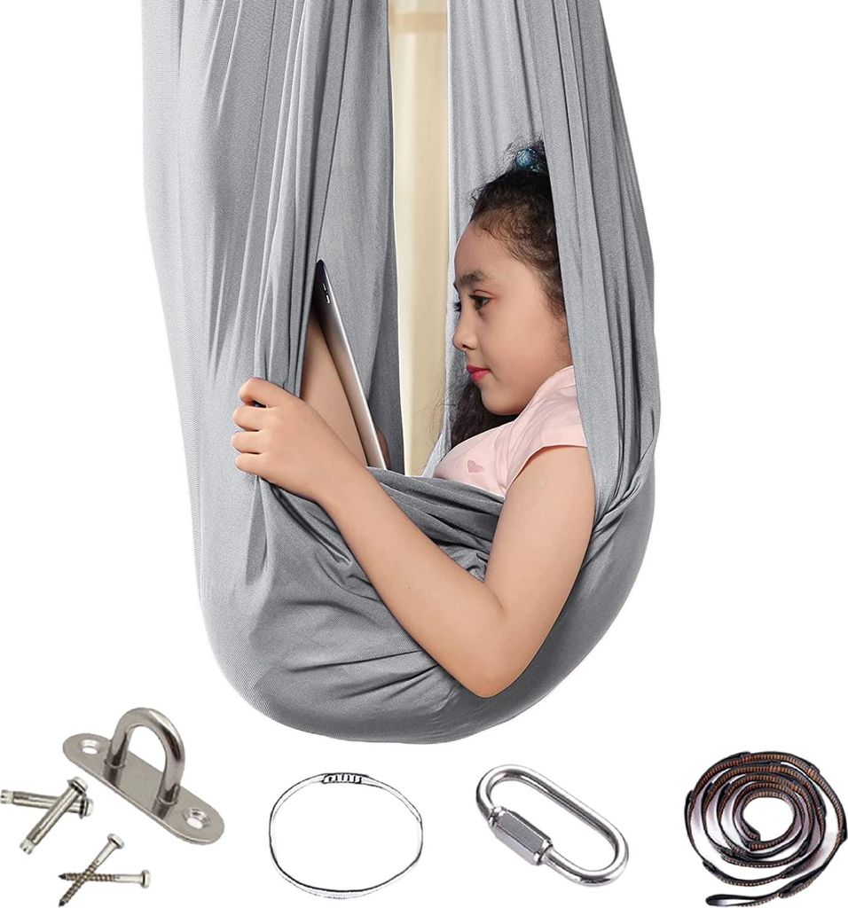 Kinderschaukel-Hängematte, Indoor-Schaukel, elastische Kuschel-Hängematte, sensorische Schaukel, ideal für Asperger und sensorische Integration ...