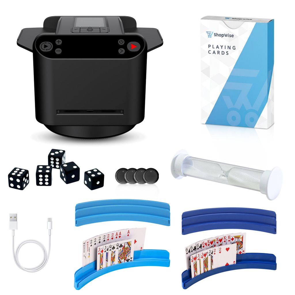 Automatische Kartenmischmaschine & Kartengeber – Elektrischer Kartenmischer für Poker & Spieleabende – USB-betrieben, leise & gleichmäßiges ...