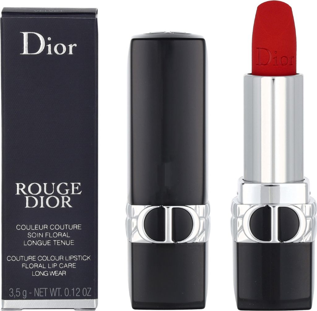 Dior Rouge, Rood, Velvet Finish, 1 kleur, Kleur, Voedend, Productafbeelding 