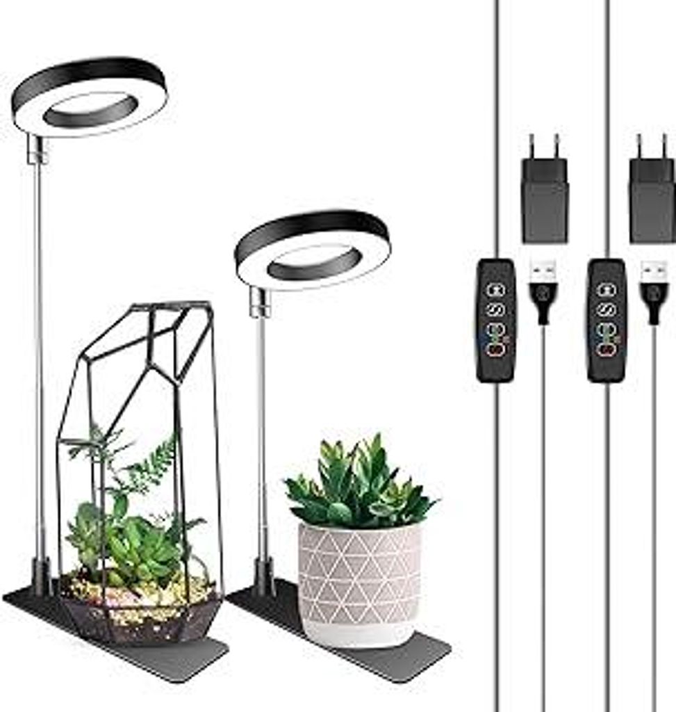 Wiaxulay LED Pflanzenlampe Vollspektrum für Zimmerpflanzen Grow Light mit 3 Modi volles Spektrum, 10 Helligkeiten, 3/9/12Hrs Timer, Pflanzenlicht,...