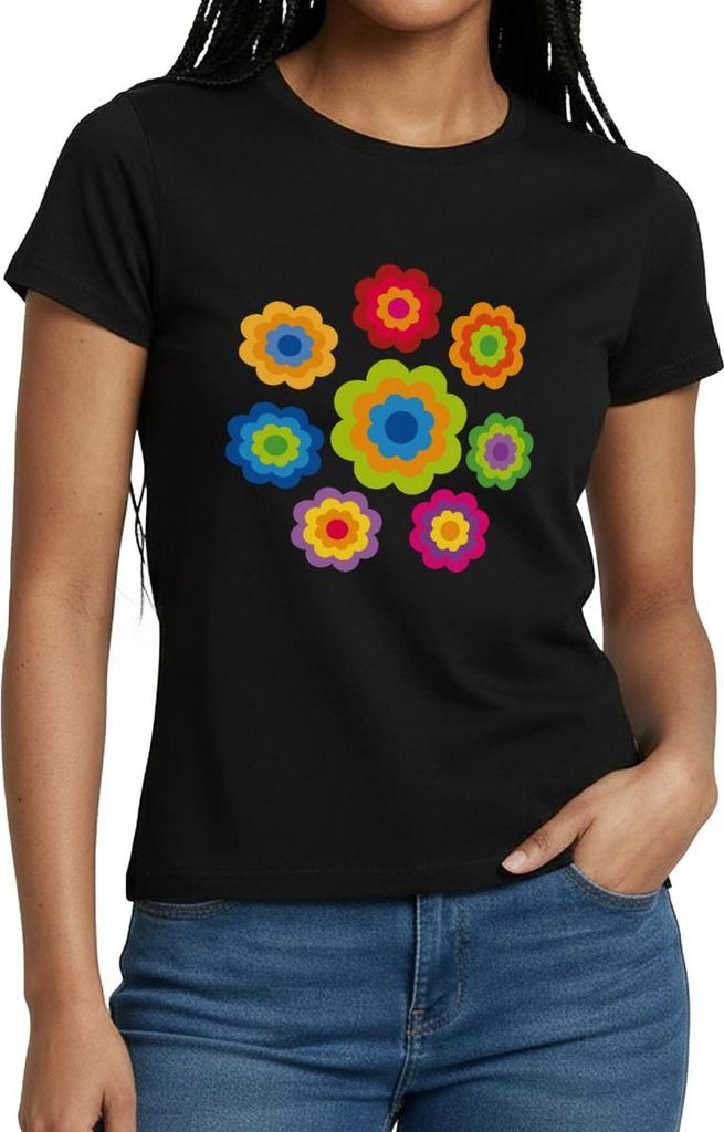 Spreadshirt 70er Jahre Hippie Flower Power Kostüm Blumen Produktbild 