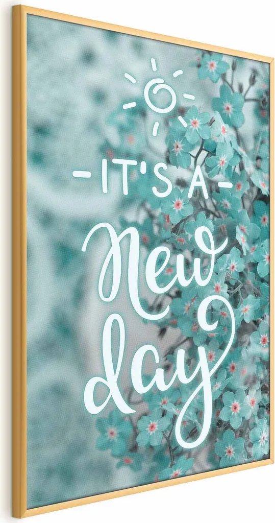 Poster New Day 60x90 con Cornice Dorata - Arredo Parete Elegante Online