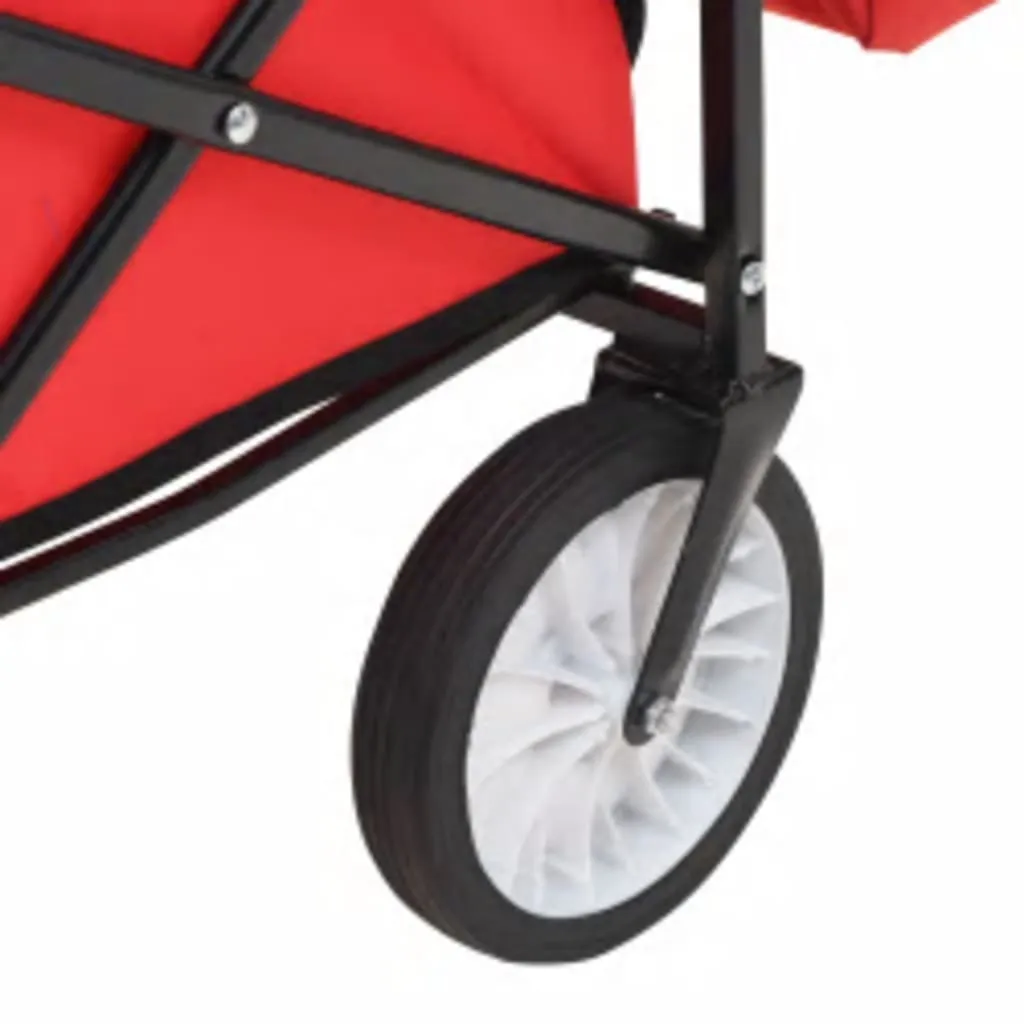 Chariot à main pliable toit solaire acier rouge structure renforcée - 8
