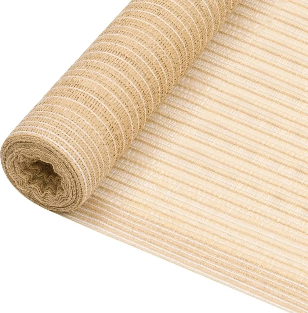 The Living Store Schermo di recinzione Beige 1,5x25 m HDPE 195 g/m²