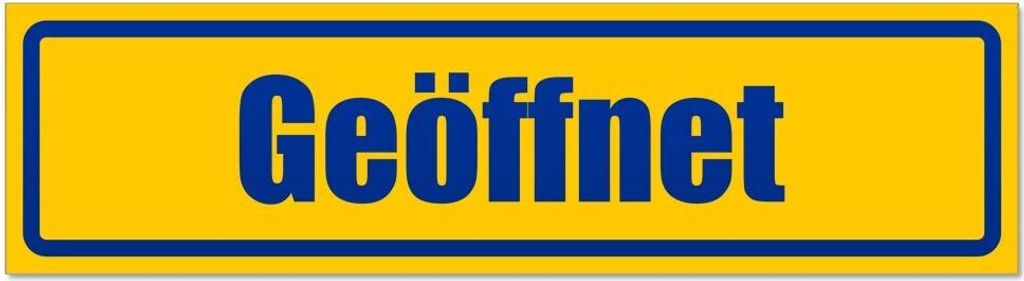 Kiwistar - Autoaufkleber - Blau - 30 x 8 cm - Geöffnet invertiert - Hinweis Aufkleber Sticker für Auto, Kfz, Fahrrad, PKW, LKW