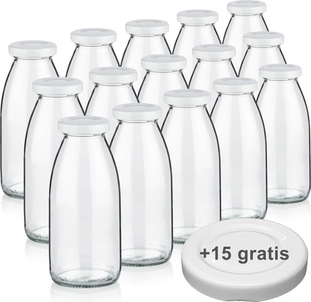 Milchflaschen 0,25L Smoothie Saft Flaschen 250ml leere Produktbild 