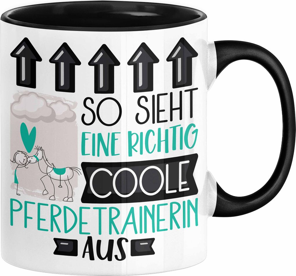 Pferdetrainerin Geschenk Tasse Lustig Geschenkidee für Pferdetrainerin Geburtstag So Sieht Eine Richtig Coole Pferdetrainerin Aus Frauen Spruch (S...