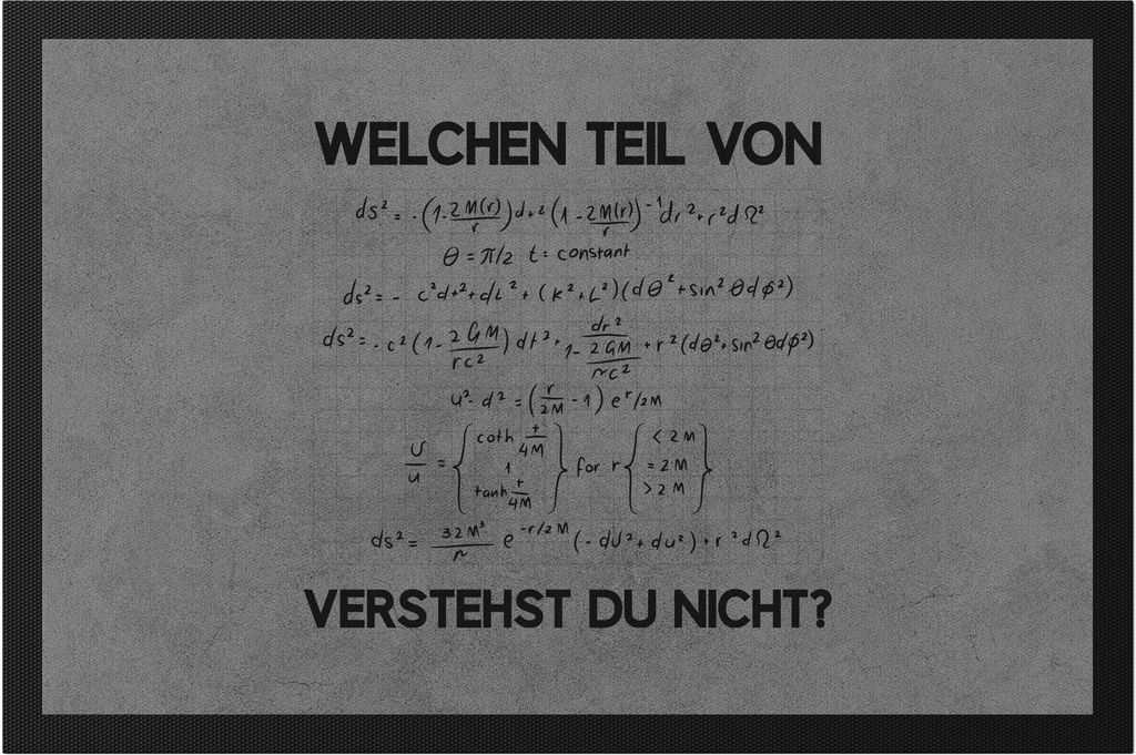 Welchen Teil Der Formel Verstehst Du Nicht Fußmatte Lustige Geschenkidee Mathematiker Physiker Mathe-Abi