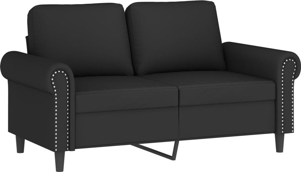 2-Sitzer-Sofa Schwarz 120 cm Samt