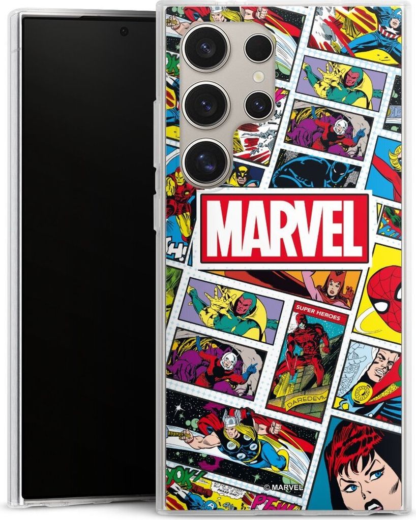 DeinDesign Handyhülle für Samsung Galaxy S24 Ultra Silikon Hülle Case Smartphone Schutzhülle Comic Muster Marvel