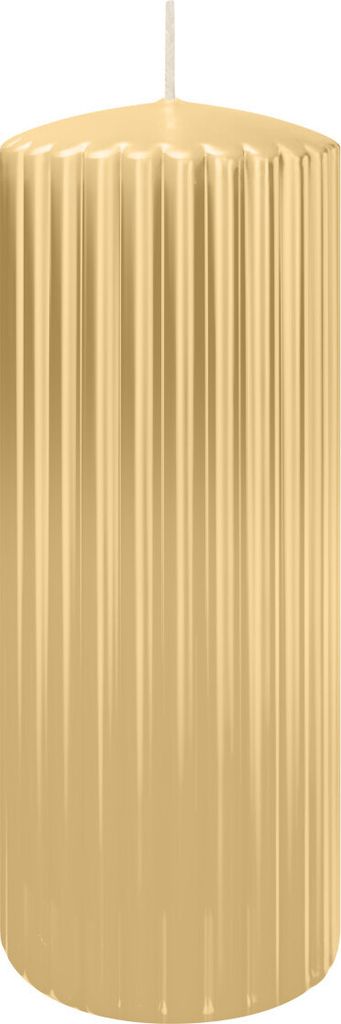 Rillen Kerzen Champagner 200 x Ø 80 mm, 4 Stück
