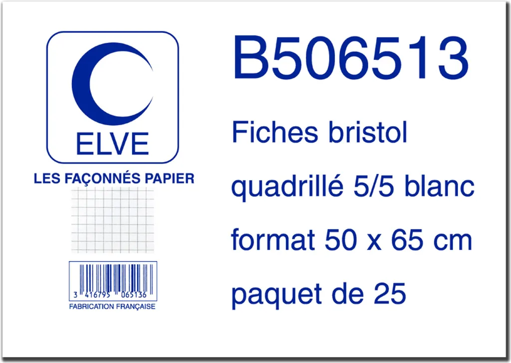 Papier quadrillé ELVE 500x650mm blanc haute densité pour planning