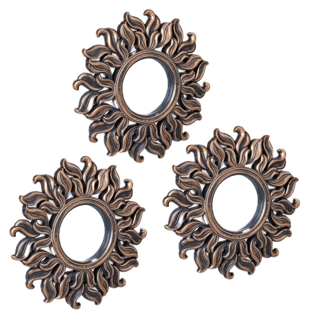 Set di 3 specchi Relaxdays, specchi rotondi a forma di Immagine del prodotto 