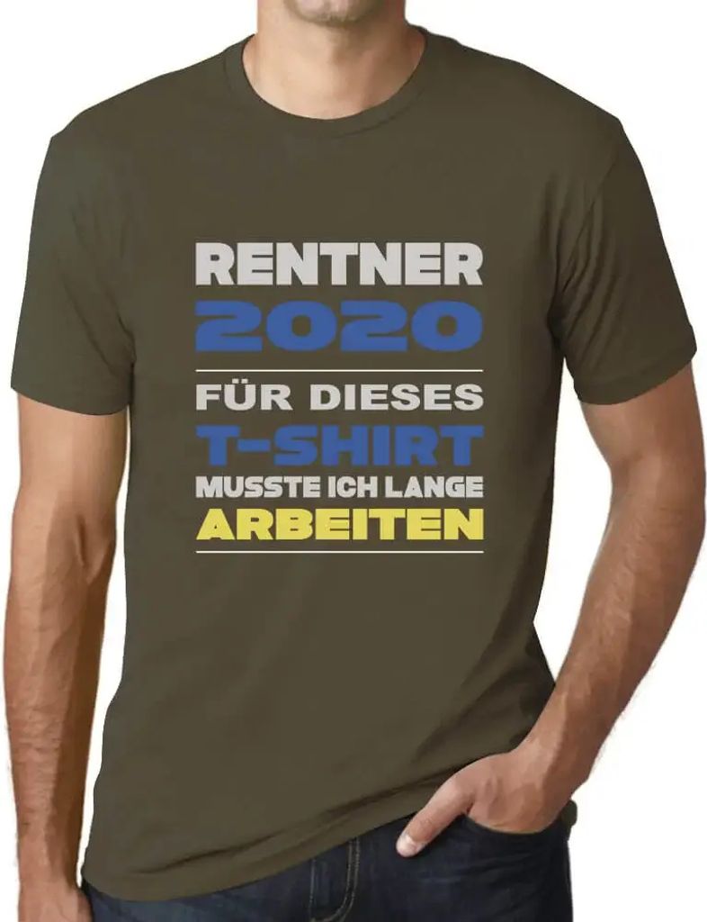 Herren Grafik T-Shirt Rentner 2020 - Für Dieses Musste Ich Lange Arbeiten Geschenk 4. Geburtstag Jahrestag 4 Jahre Jubiläum 4 Jährige Mann Jahrgang