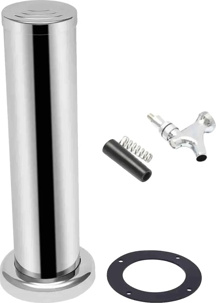 Colonne à bière tirage efficace inox avec finition argentée durable