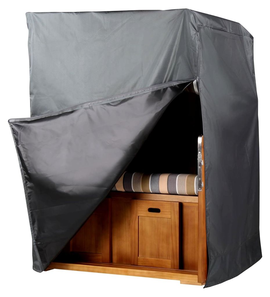 Abdeckhaube für Strandkorb Aero Protect dunkelgrau | Größe M 120 x 80 x 160 cm (BxTxH) | Atmungsaktive und winterfeste Abdeckung für 2-Sitzer S...