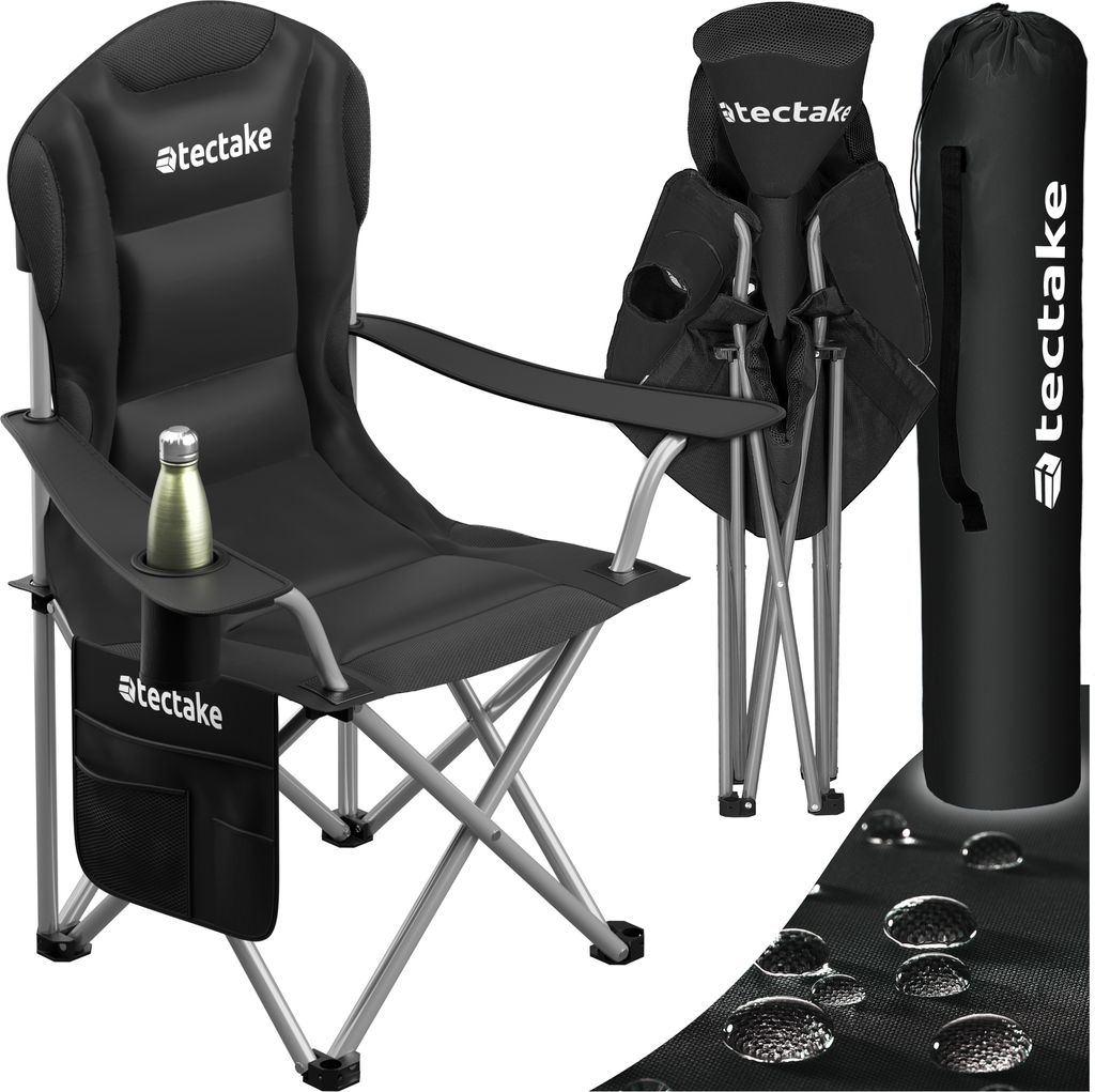 tectake® Gepolsterter Campingstuhl MTX 88,5 x 55 x 103 cm, Produktbild 