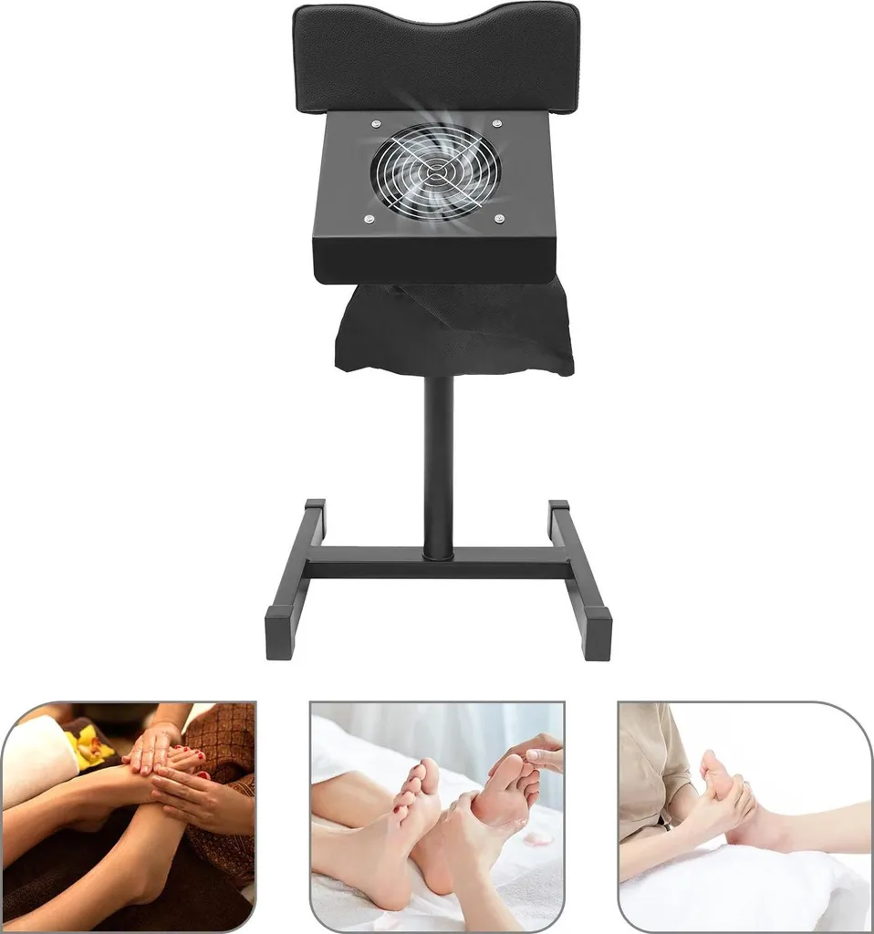 Repose-pieds réglable anti-fatigue pour pédicure et manucure salon noir