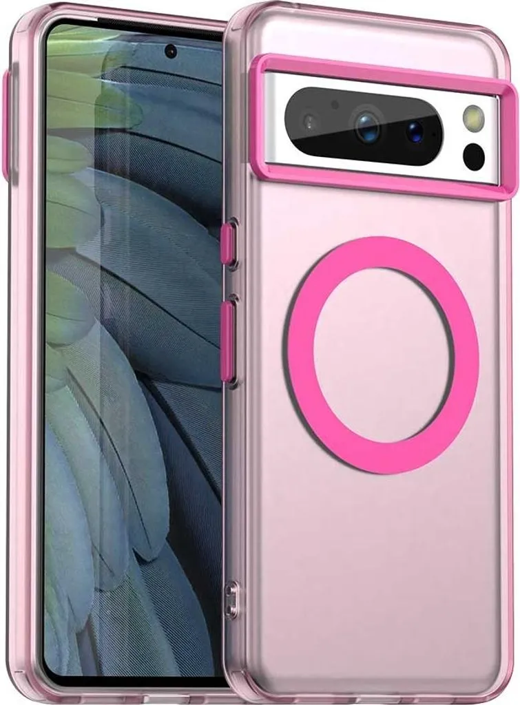 Custodia MagSafe Google Pixel 8 Pro Phonesta HardFrost Rosa Opaco
