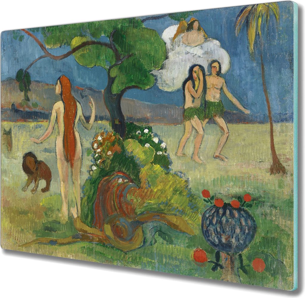 Coloray Herdabdeckplatte 60x52 cm Schneidebrett Kochplattenabdeckung Küchenbrett Hackbrett - Le paradis perdu Gauguin
