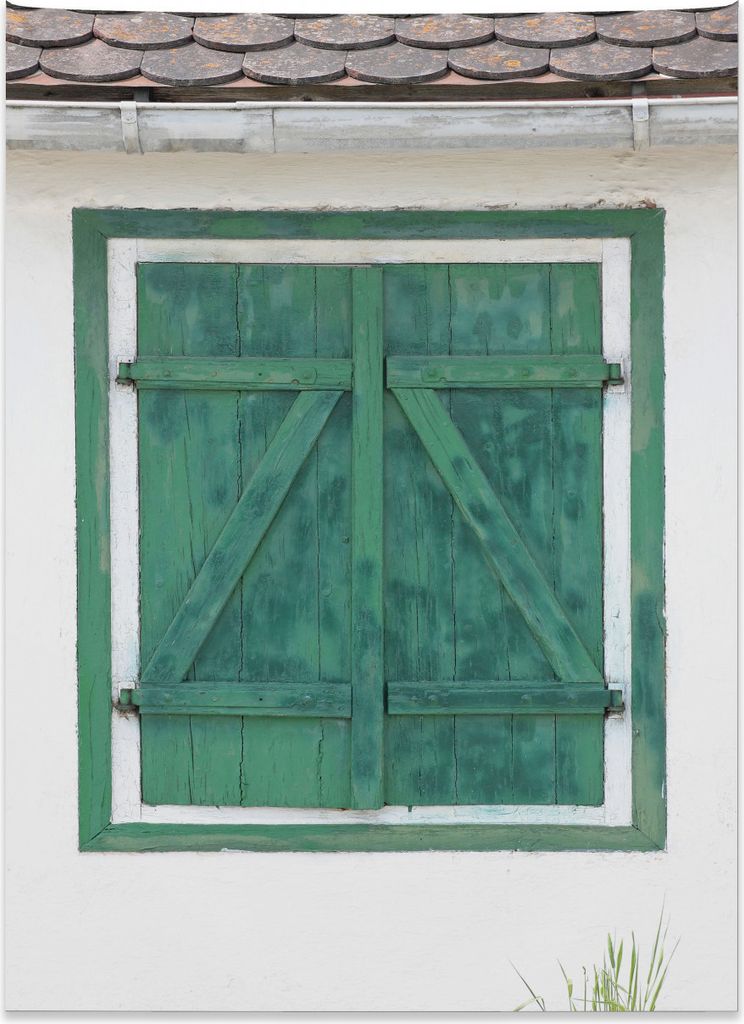 Abakuhaus Land Wandteppich, Retro Holzfenster aus Weiches Mikrofaser Stoff Kein Verblassen Klare Farben Waschbar, 110 x 150 cm, Teal Grau