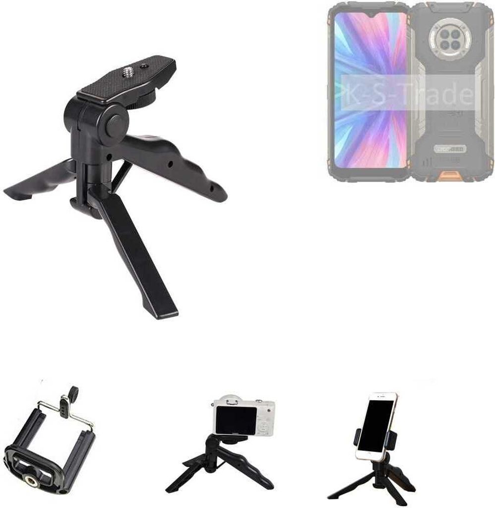 K-S-Trade Stativ Tisch-Ständer Dreibein Handy-Stativ Ständer kompatibel mit Doogee V31 GT Mini-Stativ Smartphone Tripod Handy-Stativ aus Plastik
