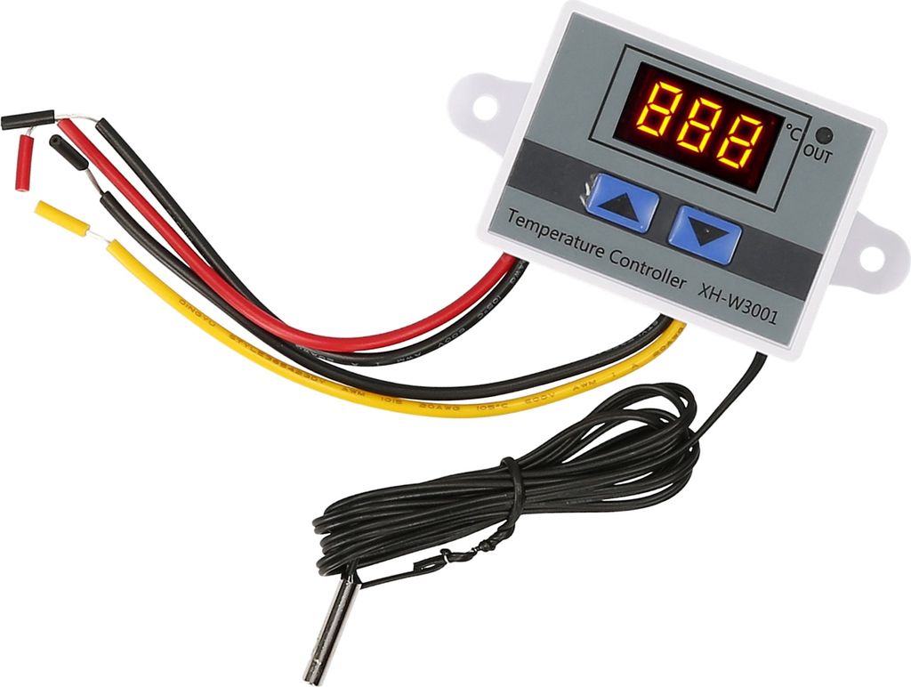 Electronic Temperature Controller LED Display Thermostat Module Temperature Temp Control Module Switch with Waterproof NTC Probe -50110 for Refrige...