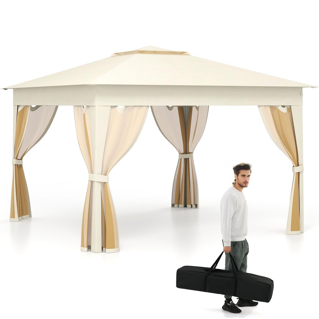 COSTWAY 3,3x3,3m Pavillon, Pop Up Pliable avec 4 Image du produit 