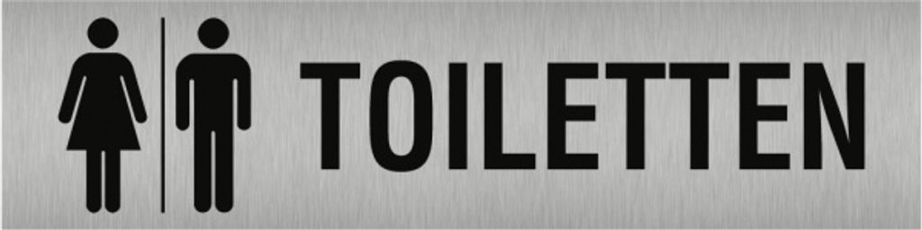 Dreifke Aufkleber - Piktogramm Toiletten Damen/Herren, Edelstahl, selbstkleb...