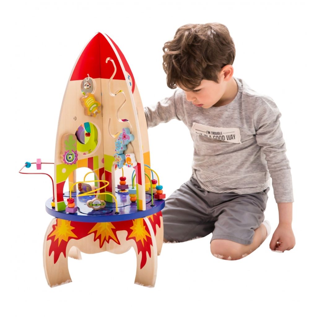 Classic World Holz Rakete Aktivitätswürfel Lernspielzeug Produktbild 