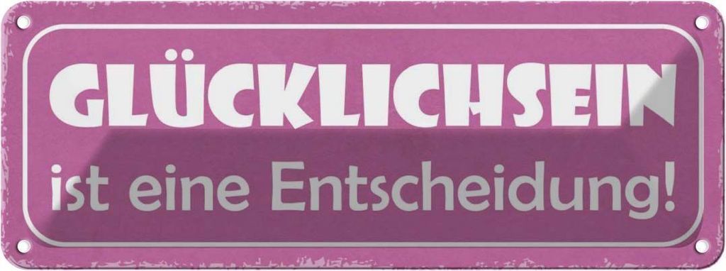 vianmo Blechschild 10x27 cm Glücklichsein ist Entscheidung Dekoration Spruch Zitat