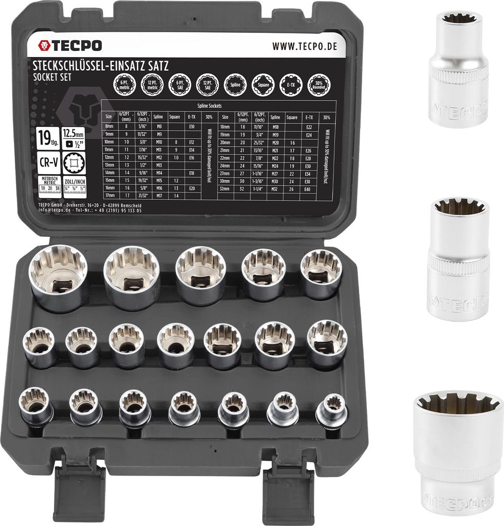 TECPO Universal Steckschlüssel Satz 19-tlg. Produktbild 