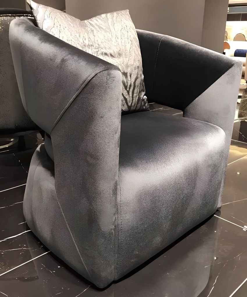 Sessel Cocktailsessel Polster Einsitzer Sitzer Luxus Clubsessel Grau