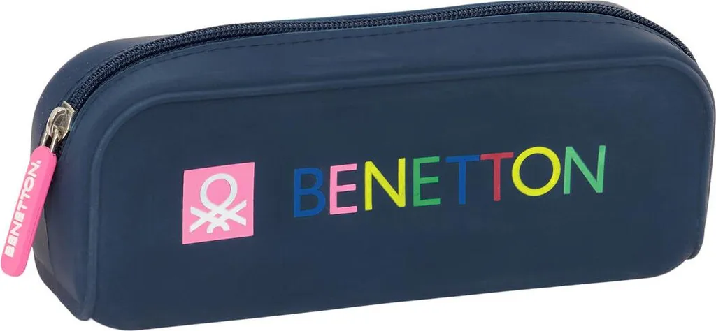 Trousse Benetton Damero Marine 18.5cm - Fourre-tout Scolaire Compact