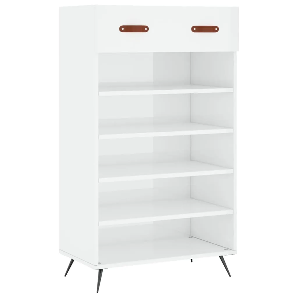 Scarpiera Salvaspazio 60x35x105 cm Bianca Lucida | Organizzazione Casa