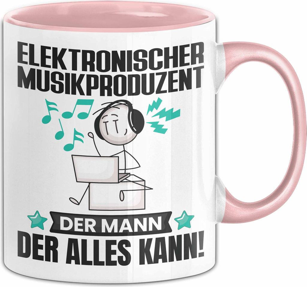 ElektronischerMusikproduzent Tasse Geschenk für ElektronischerMusikproduzent Der Mann Der Alles Kann Geschenkidee zum Geburtstag (Rosa)