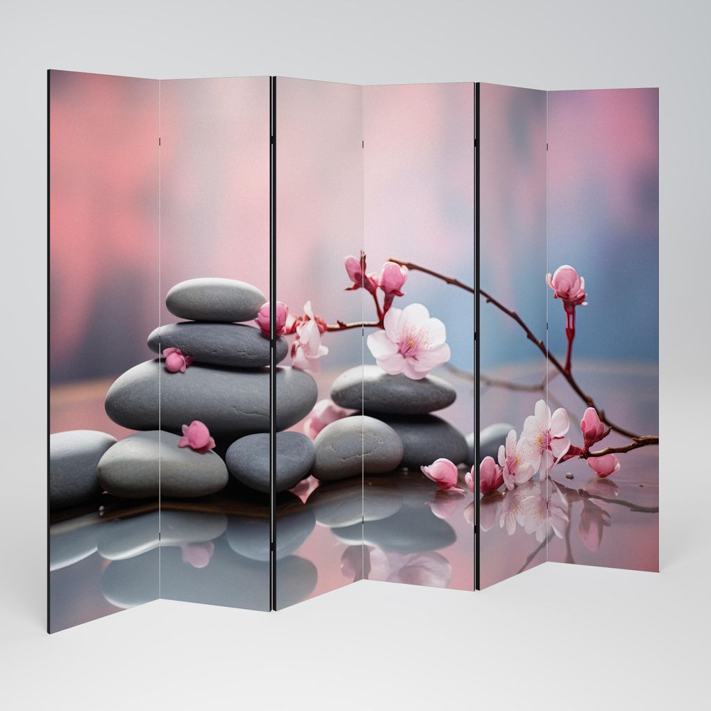 SpaceRebels Paravent Raumteiler - 6-teilig Raumtrenner, Druck 1-Seite - Raumtrenner - Trennwand Wohnung - Room Divider - Spanische Wand Deko Modern...
