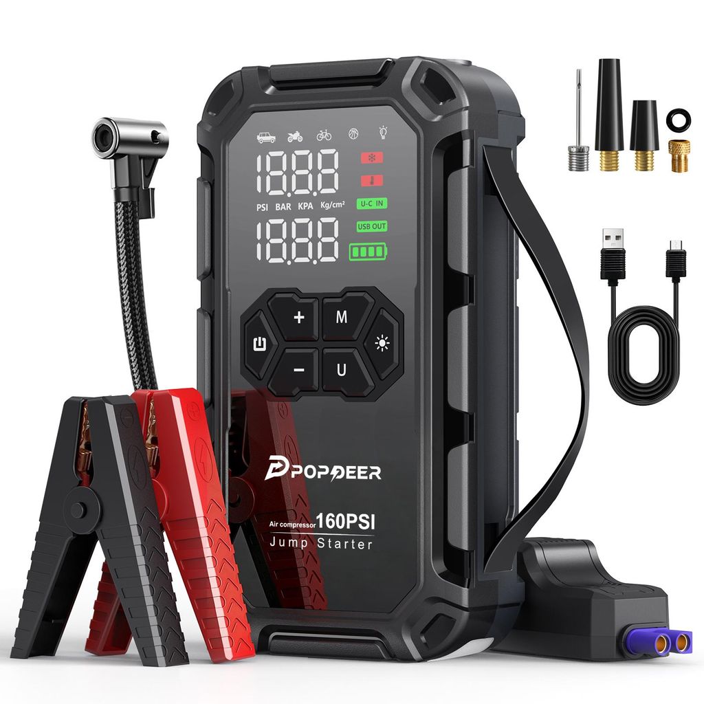 POPDEER PD-JA66 Starthilfegerät 6000 A mit Luftkompressor Produktbild 
