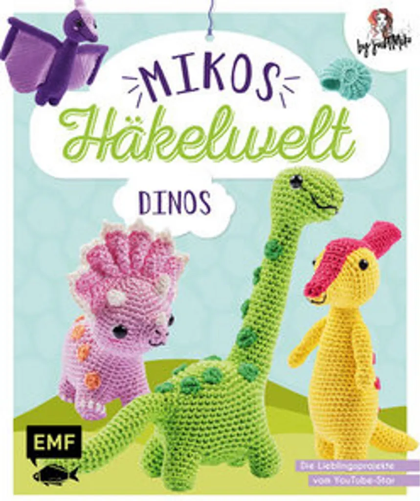 Doudou dinosaure en maille tricotée pour éveil sensoriel premier âge