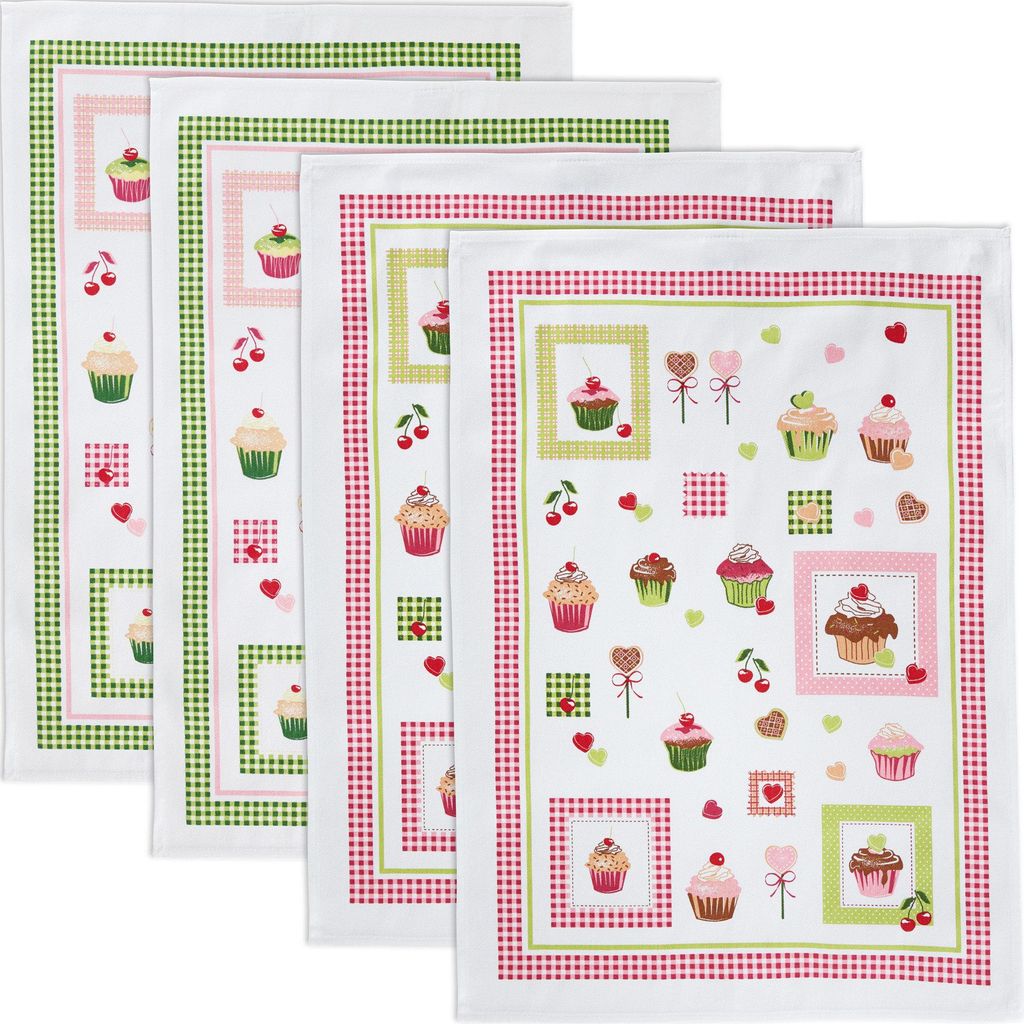 Erwin Müller Geschirrtuch 4er-Pack Muffin 50x70 cm Produktbild 