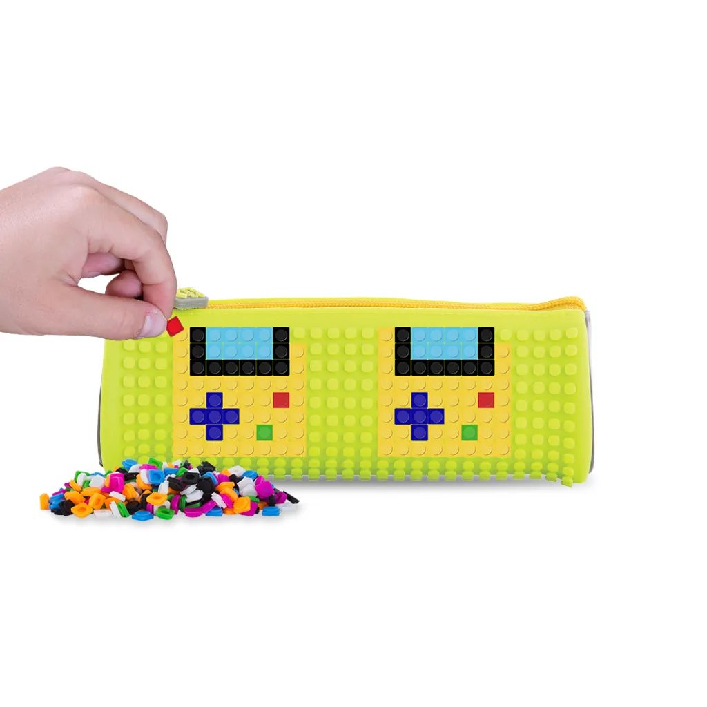 Trousse PIXIE CREW avec Panneau Silicone Créatif Jaune Néon Design Gris - 3