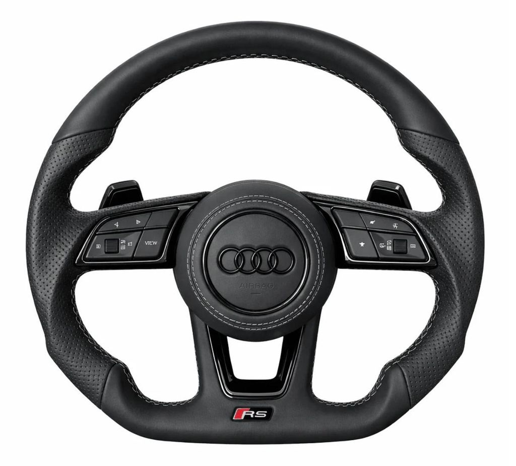 Audi RS Performance kožený volant černý – Flat Bottom – Obrázek produktu 