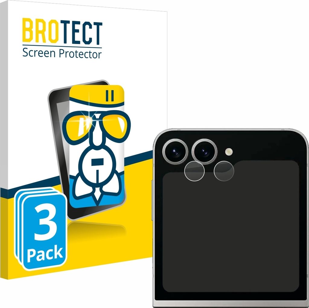 3x BROTECT Schutzglas für Samsung Galaxy Z Flip 6 (NUR Kameraschutz) Schutzfolie Panzer Folie Glas Display Schutz klar
