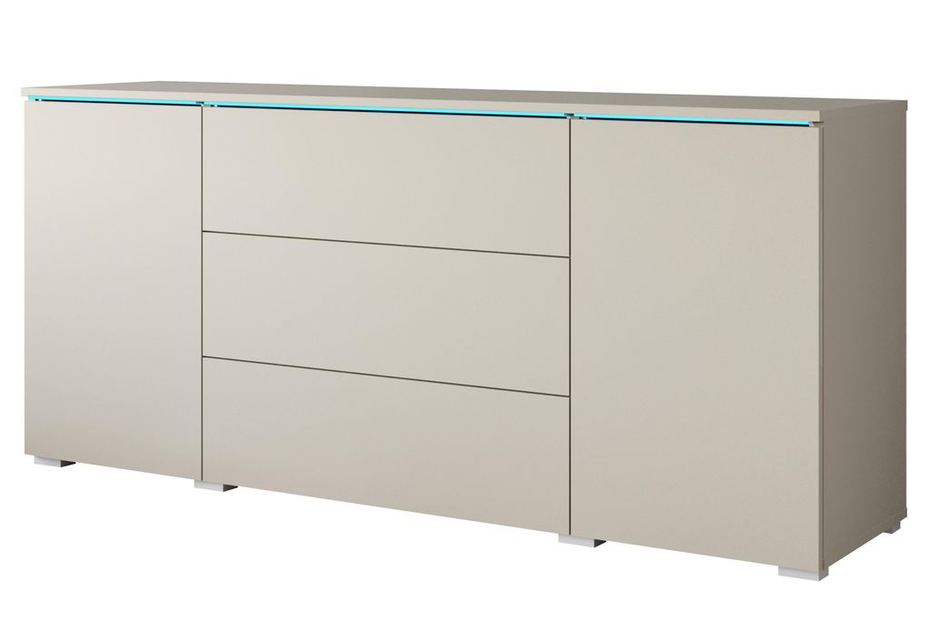 MINIO go for it, Kommode "VEVE", 150 cm, mit LED Beleuchtung, Beige Kaschmir Farbe