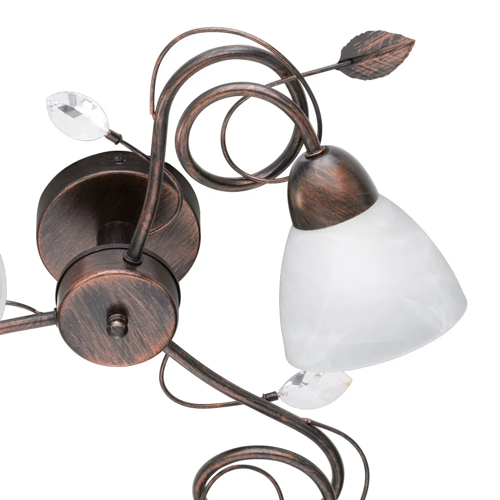 Trio Lighting TRADITIO 600700328 | Lampada Rustica 3 Luci E14 Marrone - 8