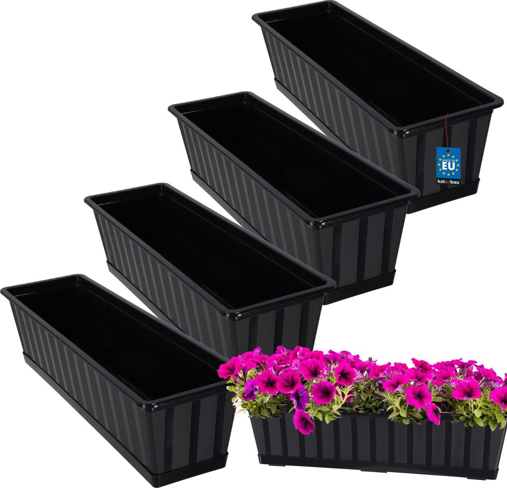 KOTARBAU® Lot de 4 Pot de Fleur Exterieur Jardinières Image du produit 