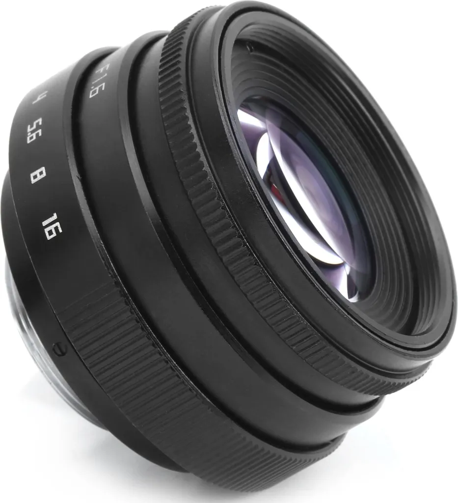 Objectif photo manuel 35mm F/1.6 monture C, grande ouverture, Noir