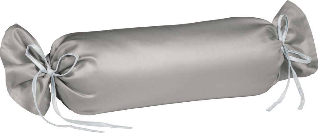 liebling Kissenhülle Nackenrolle Interlock Jersey 40 x 15 cm, Farbe grau, Kissenbezug aus 100% Baumwolle, edler Glanz, waschbar 60 Grad