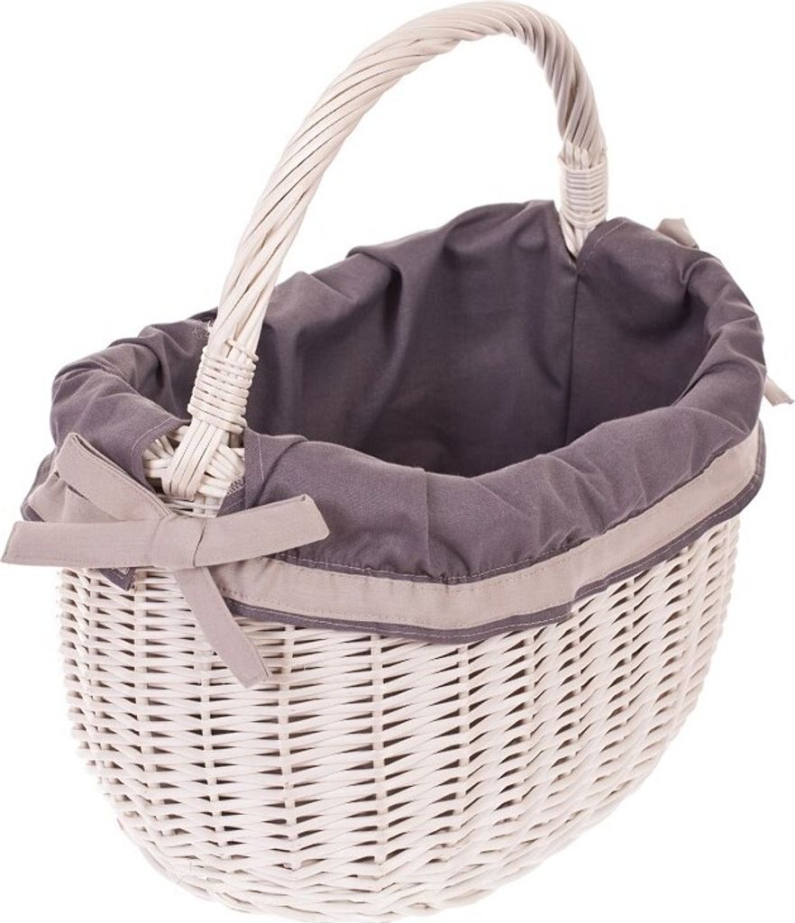 Kleiner Einkaufskorb aus Weide Creme retro 35x26 H25/36 cm